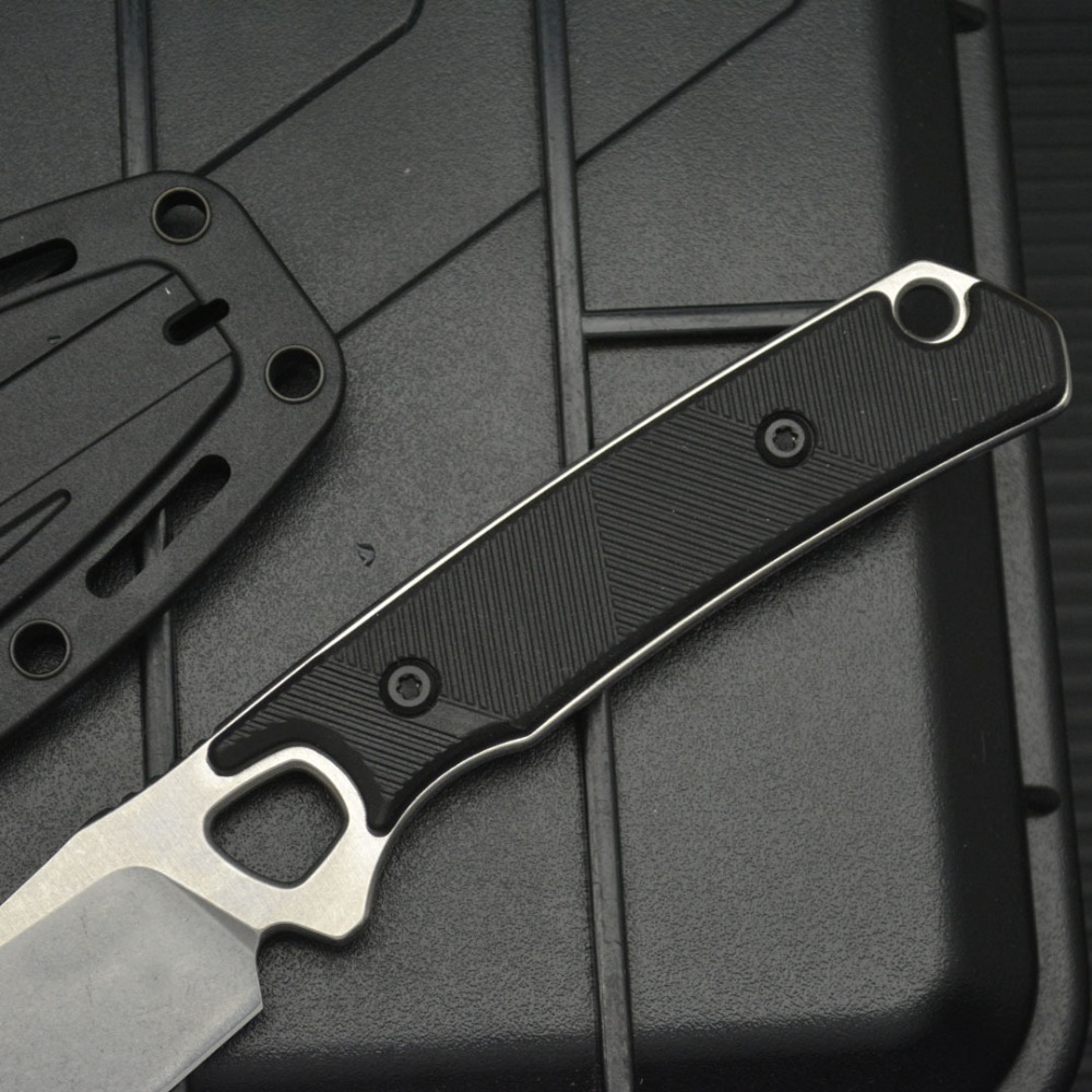 2048 EDC Straight Knife Black  - Bushcraft Knife Fixed review and price