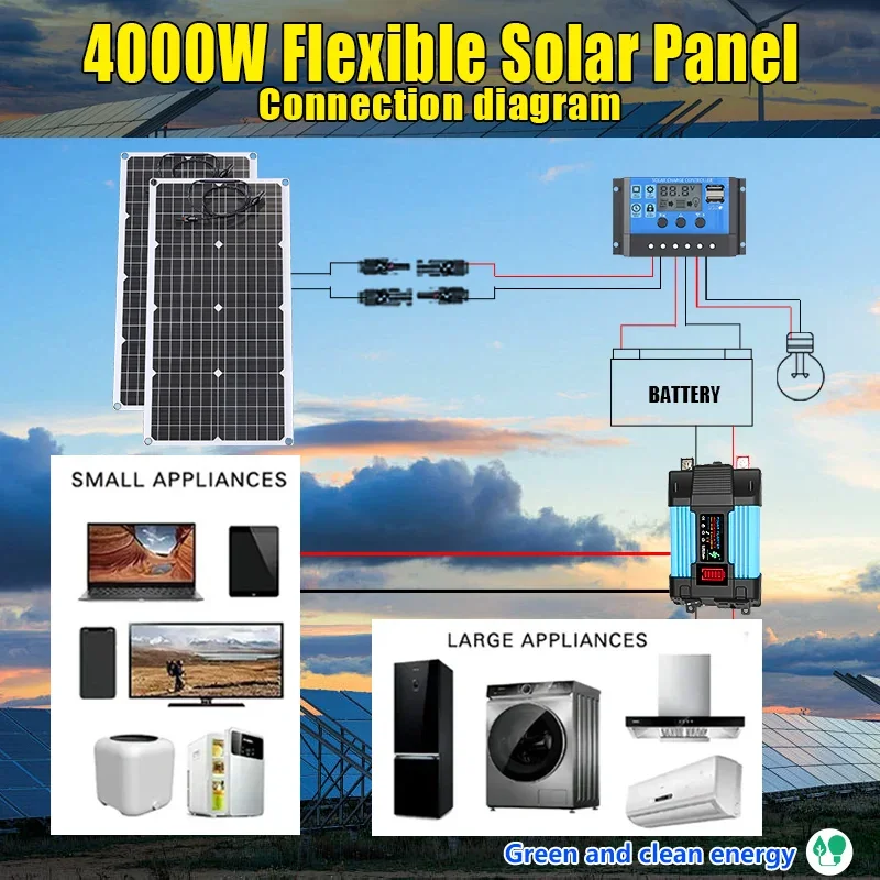 4000W Solar Panel Kit 12V To 1 - Solar Emergency Charger review and price